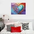 thumbnail image 4 of Nawypu LyeArtork Abstract Heart Canvas wall art Colorful Flying Butterfly Picture Poster Prints on Canvas Modern Love Heart Painting for Girl Bedroom Living Room Decor, 4 of 4