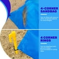 thumbnail image 4 of 2 Pack Pocket Beach Blanket with Bag, 59'' x 55'' (2-3 Adults) Beach Mat Sand Free Waterproof, Lightweight Outdoor Picnic Blankets, Packable Camping Blanket Tarp for Hiking Travel (Blue), 4 of 7