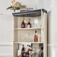 thumbnail image 3 of UZUGUL White 5-Tier Corner Display Cabinet, Triangle Back for Wall Corner, Fluted Glass Doors, Adjustable Shelf, Anti-Tip, 3 of 8