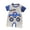 Blue, variant on Toddler Baby Girls Boys Summer Comfy Romper Cute Graphic Overalls Summer Clothing Newborn Baby Cotton Short Sleeve Thin Crawling Suit Baby Onesie Ha Clothes Yellow-A