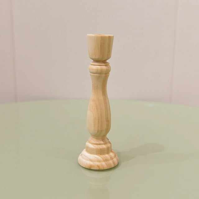 Wood Candlestick Holders Set Retro Classic Craft Unpainted Natural Wedding Table Centerpiece