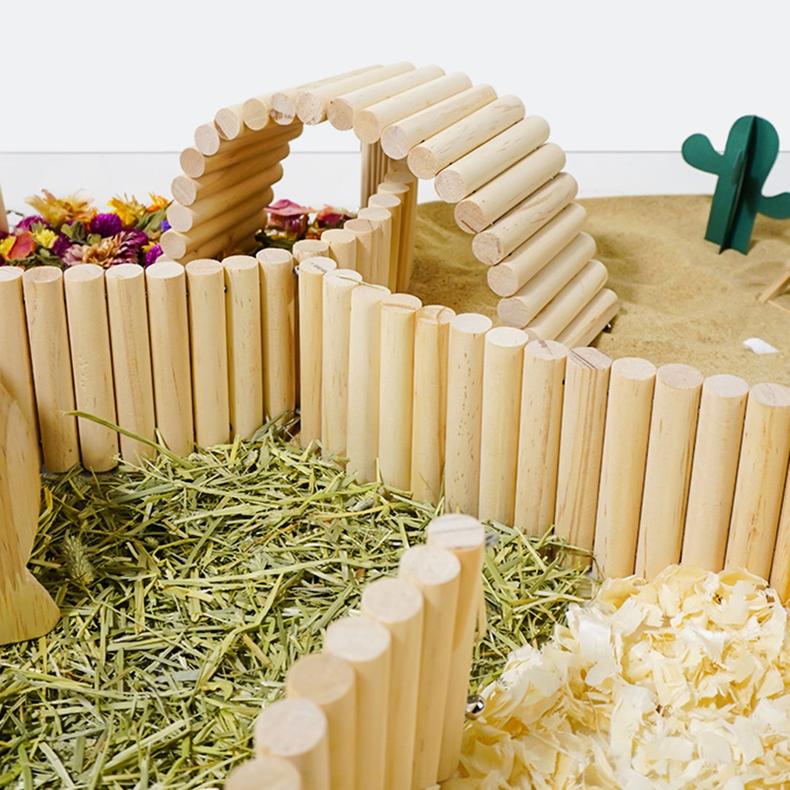 XINHUADSH Hamster Toy Natural Wood Arch Bridge Bendable Long Climbing