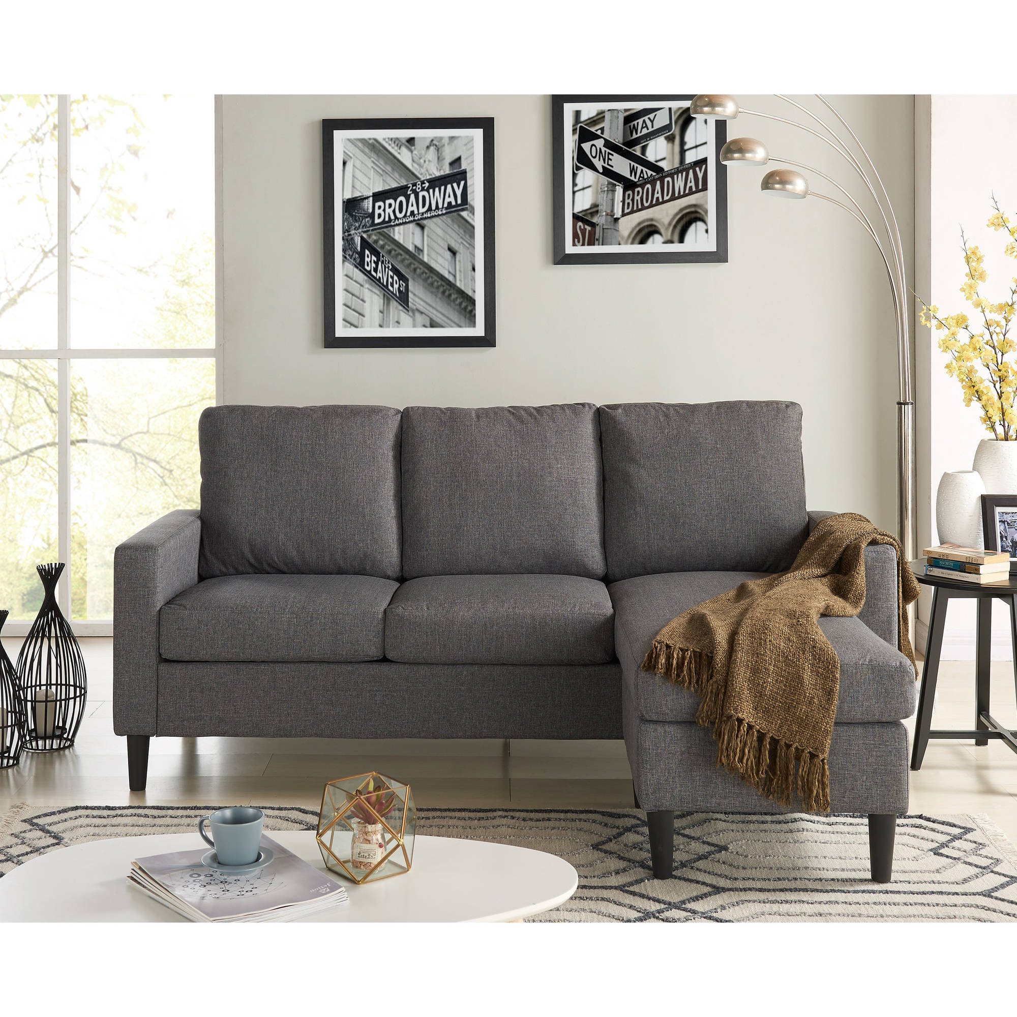 Mainstays Apartment Reversible Sectional, Multiple Colors - image 2 of 10