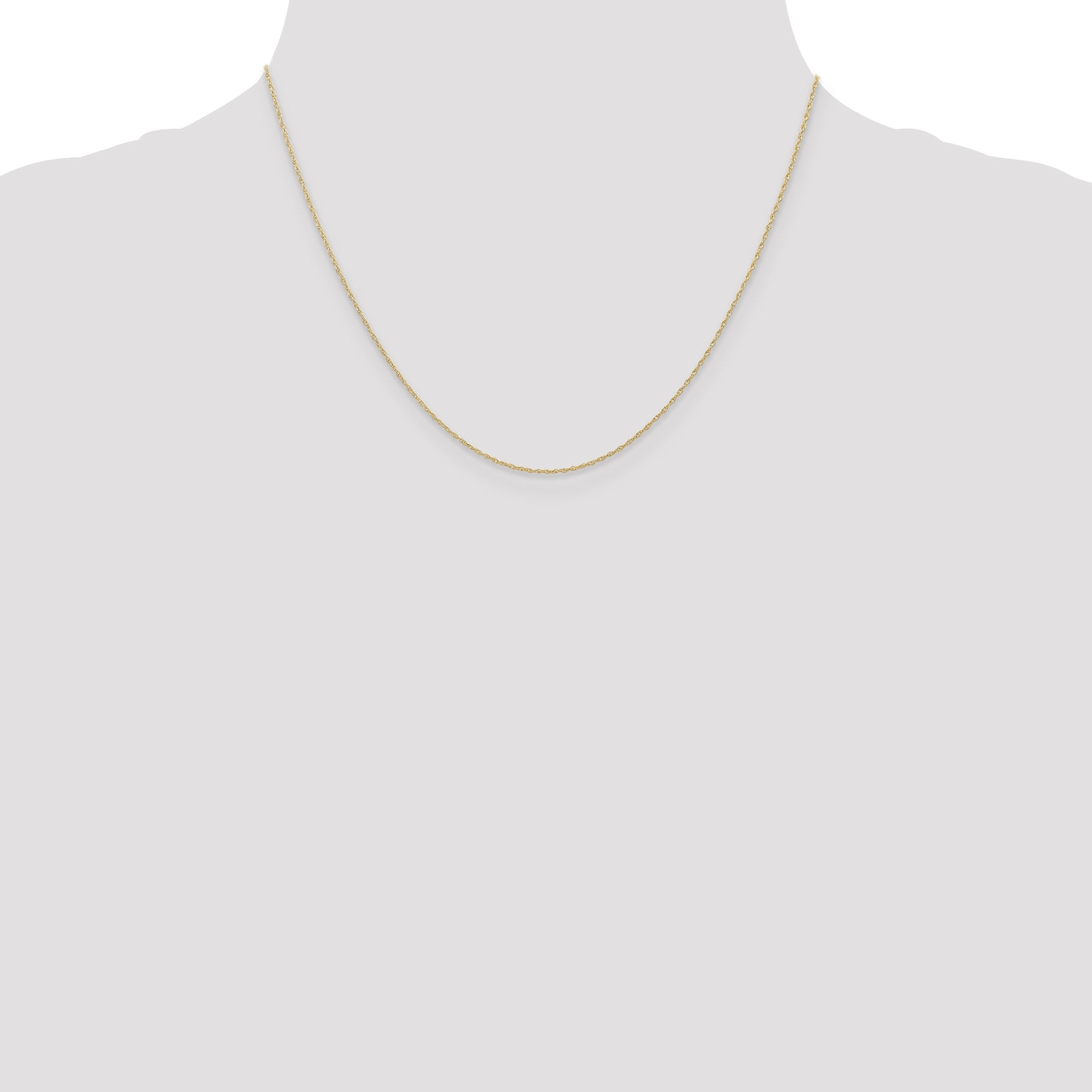 Primal Gold 14 Karat Yellow Gold 0.6mm Carded Cable Rope Chain