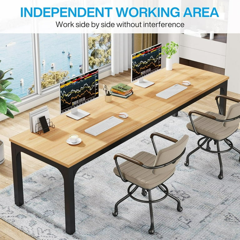 Tribesigns Industrial 78.7 in Double Computer Desk with