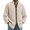 Khaki, variant on Men's Casual Long Sleeve Waffle Knit Button Down Solid Color Shirt for Spring Fall Daily Wear,Deep Red,L