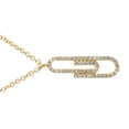 thumbnail image 3 of 14k Yellow Gold Diamond Paper Clip Pendant Necklace, 3 of 3