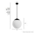 thumbnail image 6 of Hunter - Hepburn 3-light Matte Black, Medium Size Pendant Light, Dimmable, Mid Century Modern Style, Globe Shaped, for Bedrooms, Dining, Living Rooms - 19852, 6 of 7
