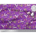 thumbnail image 3 of Soimoi Polyester Crepe Fabric Leaves & Reindeer Animal Print Sewing Fabric Yard 52 Inch Wide, 3 of 3