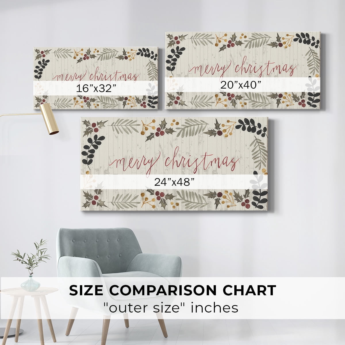 Christmas Wishes Collection C- Gallery Wrapped Canvas
