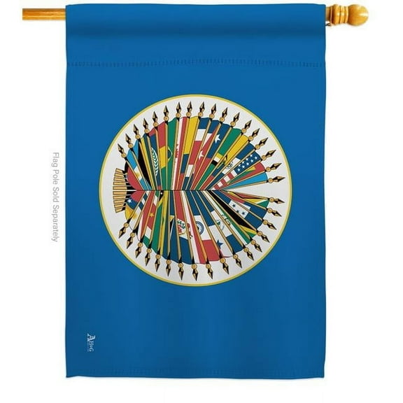 Americana Home & Garden H140178-BO 28 x 40 in. Organization of American State Association House Flag with Double-Sided Horizontal Decoration Banner Garden Yard Gift