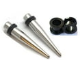 thumbnail image 1 of Pair of Black Titanium Tapers and Screw Tunnels Ear Stretching Kit Gauges Gauging Plugs - Size=10g 2.4mm, 1 of 1