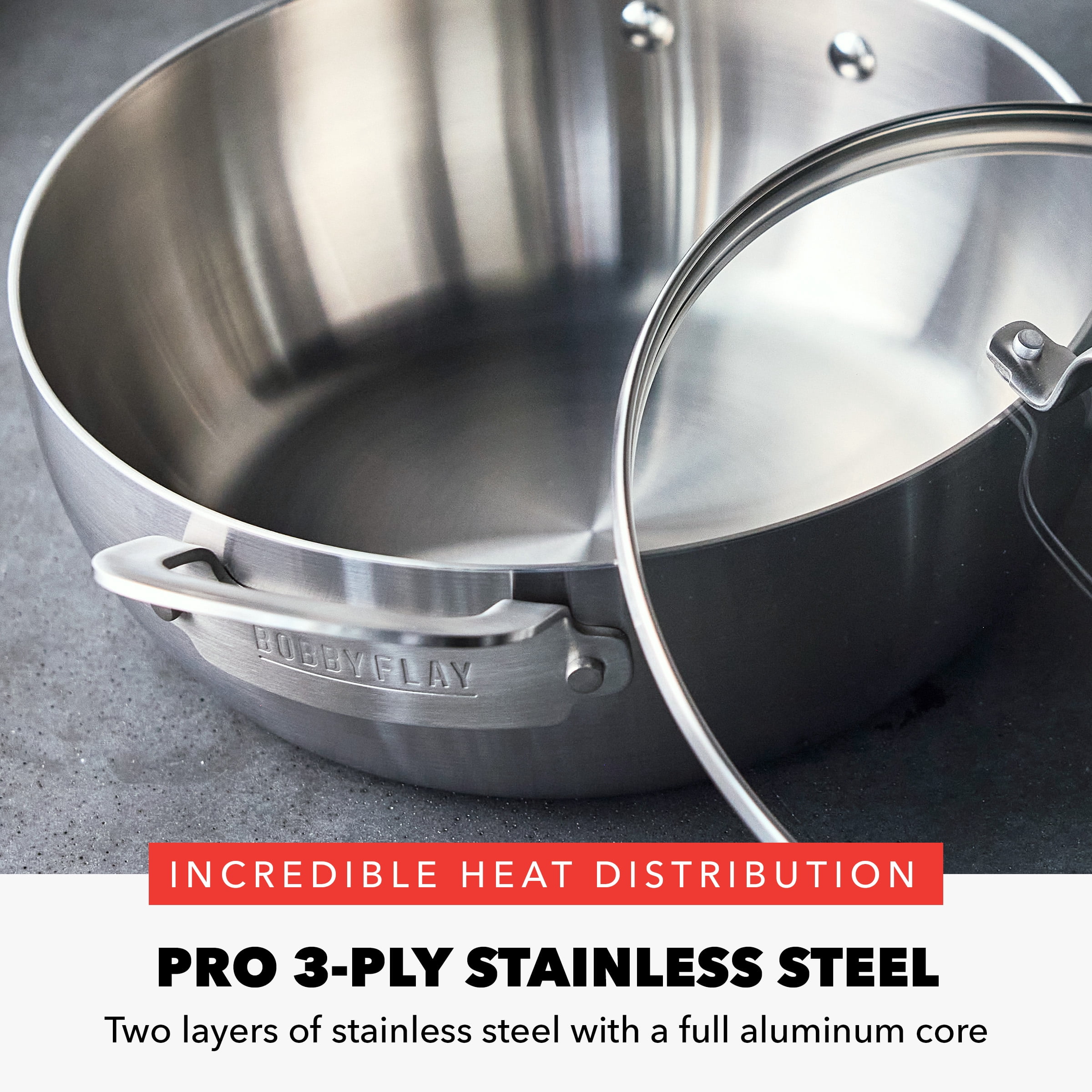 GreenPan Bobby Flay 10-Piece Stainless Steel Ceramic Nonstick Cookware Set