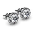 thumbnail image 4 of Pendientes SIGALIT Moissanite Halo S925 de plata de ley, 4 of 7