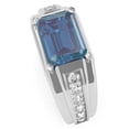 thumbnail image 3 of Men's Lab-Created Alexandrite Diamond Channel Ring In Solid 14k White Gold, 3 of 6