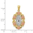 thumbnail image 3 of Auriga Fine Jewelry 14K Yellow Gold Rhodium Plated Guadalupe Pendant for Women (L-28.9 mm,W-15 mm), 3 of 6