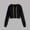 Black, variant on Women's Half Hoodies Cropped Travel Hoodie Long Sleeve Jacket with Pockets Lightweight Hoodie Basic Layering Hooded Jacket Light Jackets for Women