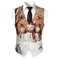 thumbnail image 5 of Yuyamidu Cute Snowman Mens Vest Formal Waistcoat with Pocket Cardinal V-Neck Suit Vests for Wedding Prom Party Christmas Casual Tuxedo Wear Size XL, 5 of 7