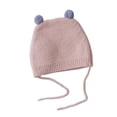 thumbnail image 2 of PInxai Caps for Kids Knitted and Warm Ear Protection Hats Tie Comfy Windproof Winter Cute Caps for Cold Weather,Pink,Free Size, 2 of 2