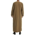 thumbnail image 4 of dzxyzu Men's Kaftan Thobe Muslim Robe Button Up Long Gown Kaftan Thobe with Pockets Mens Arab Thobe Long Sleeve Pocket Casual Robe 2024 Winter Saving, 4 of 9
