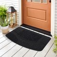 thumbnail image 6 of Ottomanson Easy Clean, Waterproof, Low Profile, Non-Slip Flower Indoor/Outdoor Rubber Doormat, 18" x 28", Black, 6 of 8