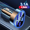 thumbnail image 2 of Adaptador de cargador USB para coche, PD tipo C con pantalla LED, carga rápida para múltiples dispositivos, seguro y eficiente, monitor de voltaje en tiempo real., 2 of 5
