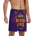 thumbnail image 2 of Fotbe Mardi Gras2 Pajama Shorts for Men, Men's Pajama Bottoms, Sleepwear,Short Pajama Pants-3X-Large, 2 of 9