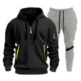 thumbnail image 4 of SGMVNU Sweatshirts for Men Tracksuit Set Hooded Half Zip Sweatshirt Jogger Set Long Sleeve Hoodie with Sweatpants Workout Wear Casual Athletic Jogging Suit for Men(Black, XL), 4 of 4