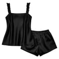 thumbnail image 5 of Gifts Dianli Womens Pajama Sets Two Piece Satin Pajama Set Ruffle Tank Top and Shorts Sleepwear Bridal Loungewear for Women Elegant Soft Nightwear Comfortable Lightweight Bridal Gift Summer Suit, 5 of 6