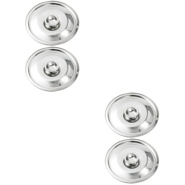 4 Pcs Stainless Steel Cylinder Head Stainless Steel Cookware Metal Seasoning Lid Powder Pot Lid Sauce Pot Lid Lids