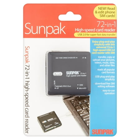 Sunpak 72-in-1 High-Speed Card Reader (Best Compact Flash Reader)