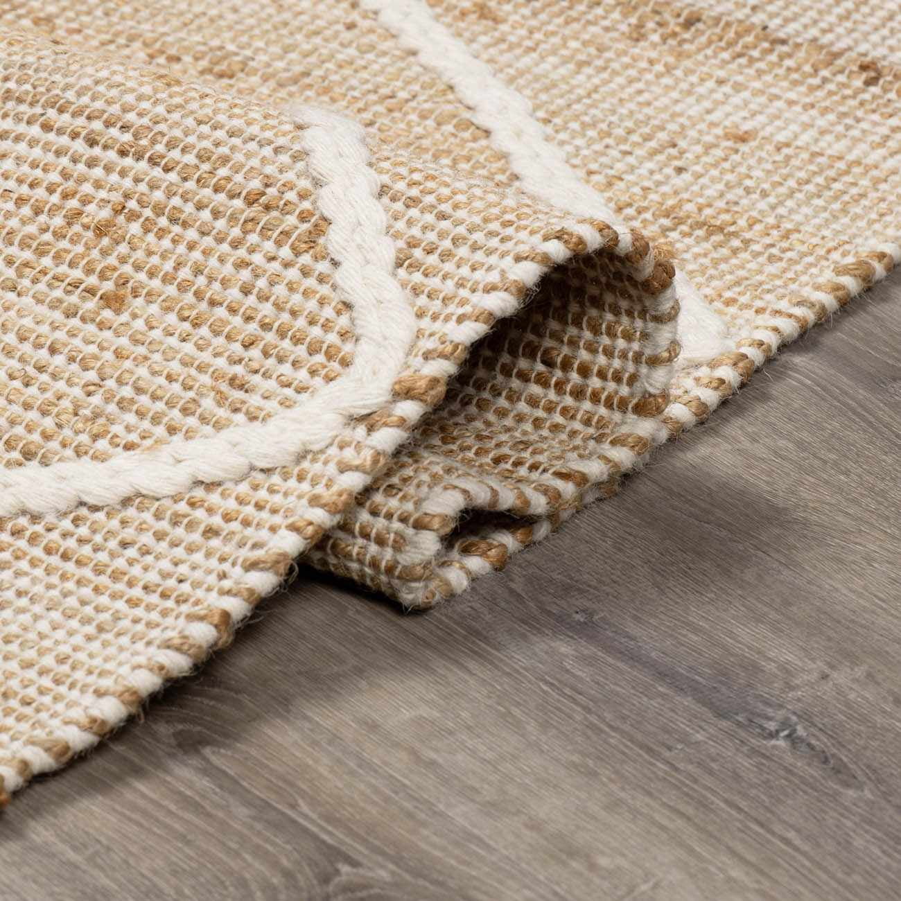 Hauteloom Gulnur Jute Hallway, Kitchen Runner Rug - Global - Beige - 2'6" x 8'