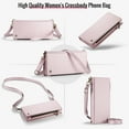 thumbnail image 3 of ELEHOLD Phone Bag Wallets for Women Girls,Luxury PU Leather Wallet Bag Crossbody Handbag with Phone Pocket Zipper Pocket Large Capacity Credit Card Holders Wriststrap Shoulder Strap,Pink, 3 of 8