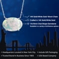 thumbnail image 2 of Gem Stone King 14K White Gold White Opal Pendant Necklace for Women | 4.50 Cttw | Gemstone October Birthstone | Oval Cabochon 14X10MM | With 18 inch Chain, 2 of 6