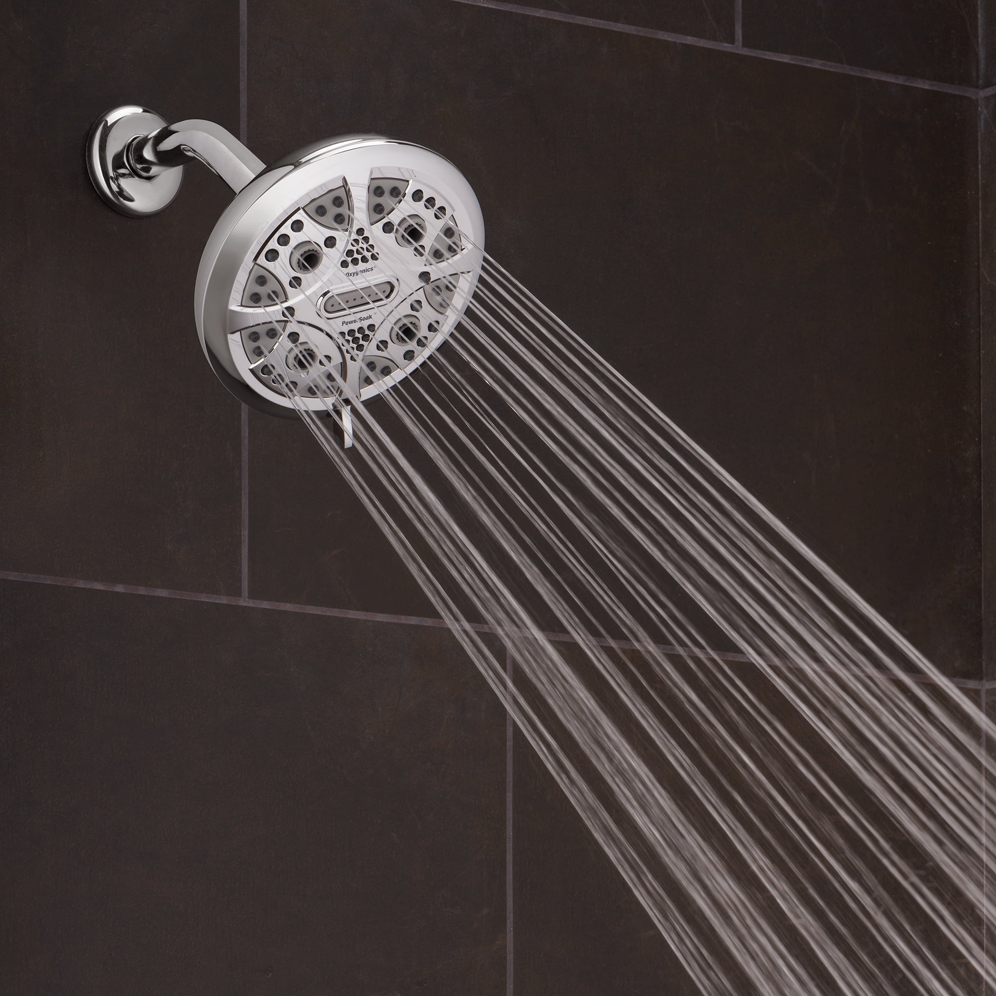 Oxygenics, 5-Spray, PowerSoak, Rain Shower Head, Chrome, 1.8 GPM 42288