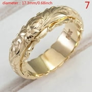 SUNXUANAN MageCrux Exquisite Womens 14k Gold Ring Hang Engraved Flower Ring Anniversary Gifts