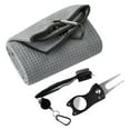 thumbnail image 4 of kurtrusly 3Pcs Golf Towel and Club Cleaning Brush Kit Divot Repair Tool with Ball Marker Golfer Set Accessories Gray, 4 of 9