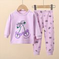 thumbnail image 2 of TOWED22 Baby Toddler Boys Set Outfits 2Pcs Long Sleeve Printed Pullover Top Thick Sweatpants Round Neck Casual Fall Clothes(Purple,3-4 Y), 2 of 9