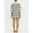 thumbnail image 3 of Womens Striped Short Sleeve Striped Pajama Set Knit Button Top & Shorts, 3 of 7