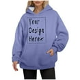 thumbnail image 4 of Krdevn Womens Fall Sweatshirts,Women's Hooded Long Sleeved Solid Color Hoodie,Pullover Sweatshirts for Women,Size:S, 4 of 9