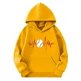 thumbnail image 4 of JUSLIO Girls Hoodies Fall/Winter Solid Color Hooded Sweatshirt Fall/Winter Casual Long Sleeve Tops Sweatshirts Yellow(7 Years）, 4 of 4