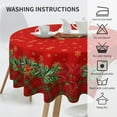 thumbnail image 6 of Christmas Red Round Tablecloth 60 Inch, Winter Snowflake Floral Table Cloth for Xmas Farmhouse Kitchen Decor, Wipeable Polyester Fabric Table Cover for Holiday Party, 6 of 6