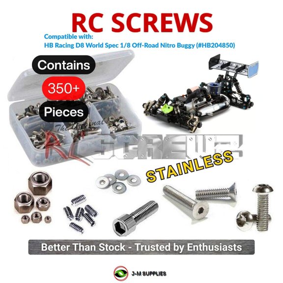 RCScrewZ Stainless Screw Kit hot030 for Hot Bodies R8 1/8th Onroad #110754 RC Car | SET