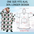 thumbnail image 4 of Oversized Wearable Blanket Hoodie,White Christmas Santa and Tree Pattern Sherpa Blanket Hoodie with Super Pockets,Super Warm Fuzzy Pullover for Women & Men, 4 of 6