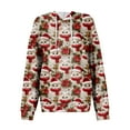 thumbnail image 5 of Hoodies For Women Oversized Winter Cute Sweatshirts Pullover Trendy Fall Clothes, Christmas Print Lightweight Design without Pockets for Comfortable Fall Winter Wear,Deep Red,L, 5 of 6