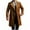 Brown, variant on Xzbqbs Trench Coat for Men Fleece Double Breasted Lightweigth Jacket Pea Coat Notch Lapel Jacket Mid Length Casual Overcoat