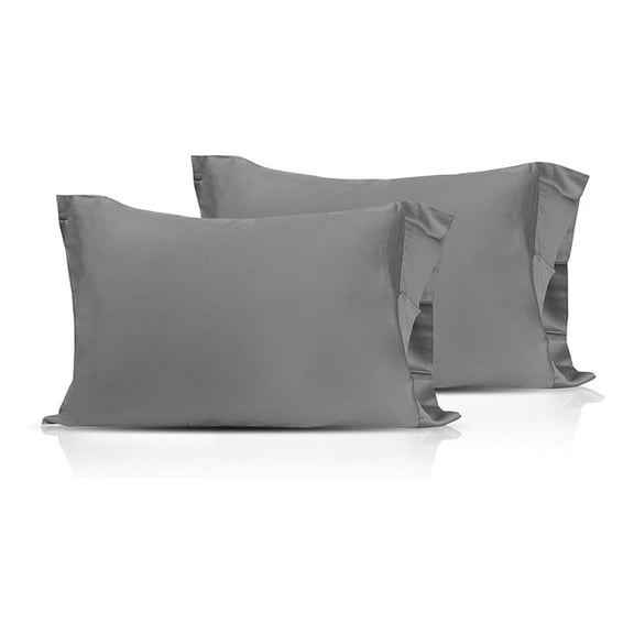 Copper Ion Bamboo Pillowcases King (20x40) - Cooling, Soft, Breathable - 2 Pack Grey