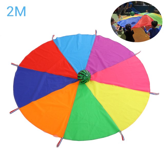 Juego de Tienda Cooperativa de Juguete con Paracaídas y Paraguas Arcoíris para Niños Material de Tela Opciones de Tamaño Múltiple 2/3/4 m para Actividades Al Aire Libre