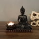 thumbnail image 2 of Portavelas de resina con forma de Buda, candelabro perfumado para decoración de habitaciones Negro, 2 of 8