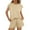 Khaki, variant on ZZwxWA 2 Piece Sets for Women Casual Summer Lounge Set Cap Sleeve Tops and Elastic Waist Shorts Tracksuit Solid Color Athletic